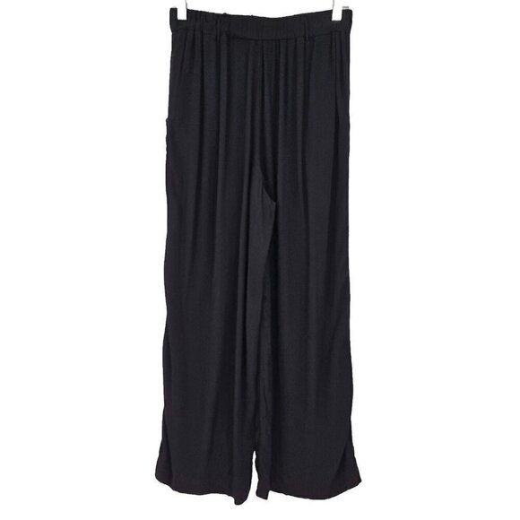 Wilfred Aritzia Wide Leg Cropped Pants Black Women’s Size M Tie Waist Minimalist - Picture 2 of 11